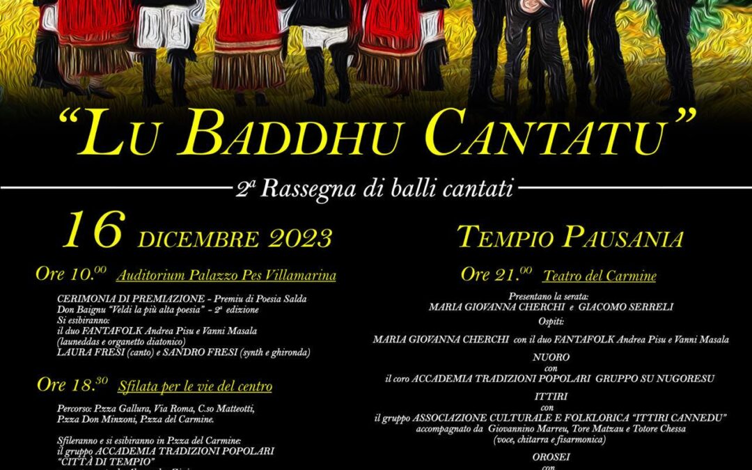 Lu Baddhu Cantatu | L’Accademia Tradizioni Popolari Città di Tempio pronta per la 2° edizione